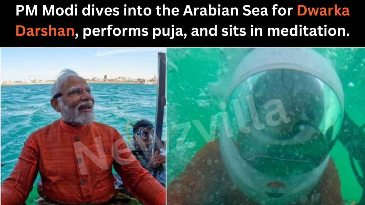 PM Modi dives into the Arabian Sea for Dwarka Darshan, performs puja, and sits in meditation.