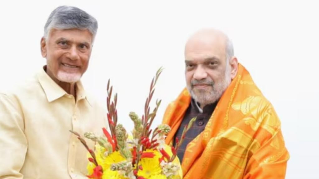 Chandrababu Naidu of TDP meets Amit Shah amidst talk of alliances in Andhra Pradesh.